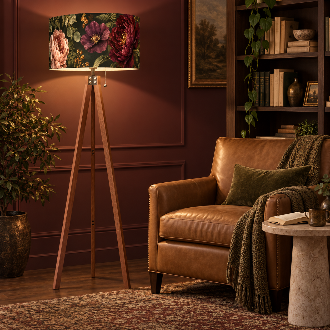 Night Bloom · Tripod Floor Lamp displayed in a styled interior